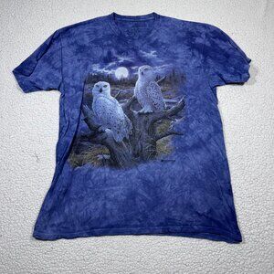 The Mountain Shirt Mens 2XL Purple Blue Crew Neck Night Owl Graphic Tee Casual